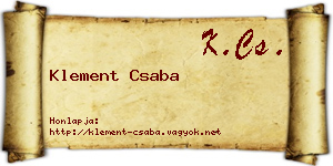 Klement Csaba névjegykártya