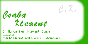 csaba klement business card